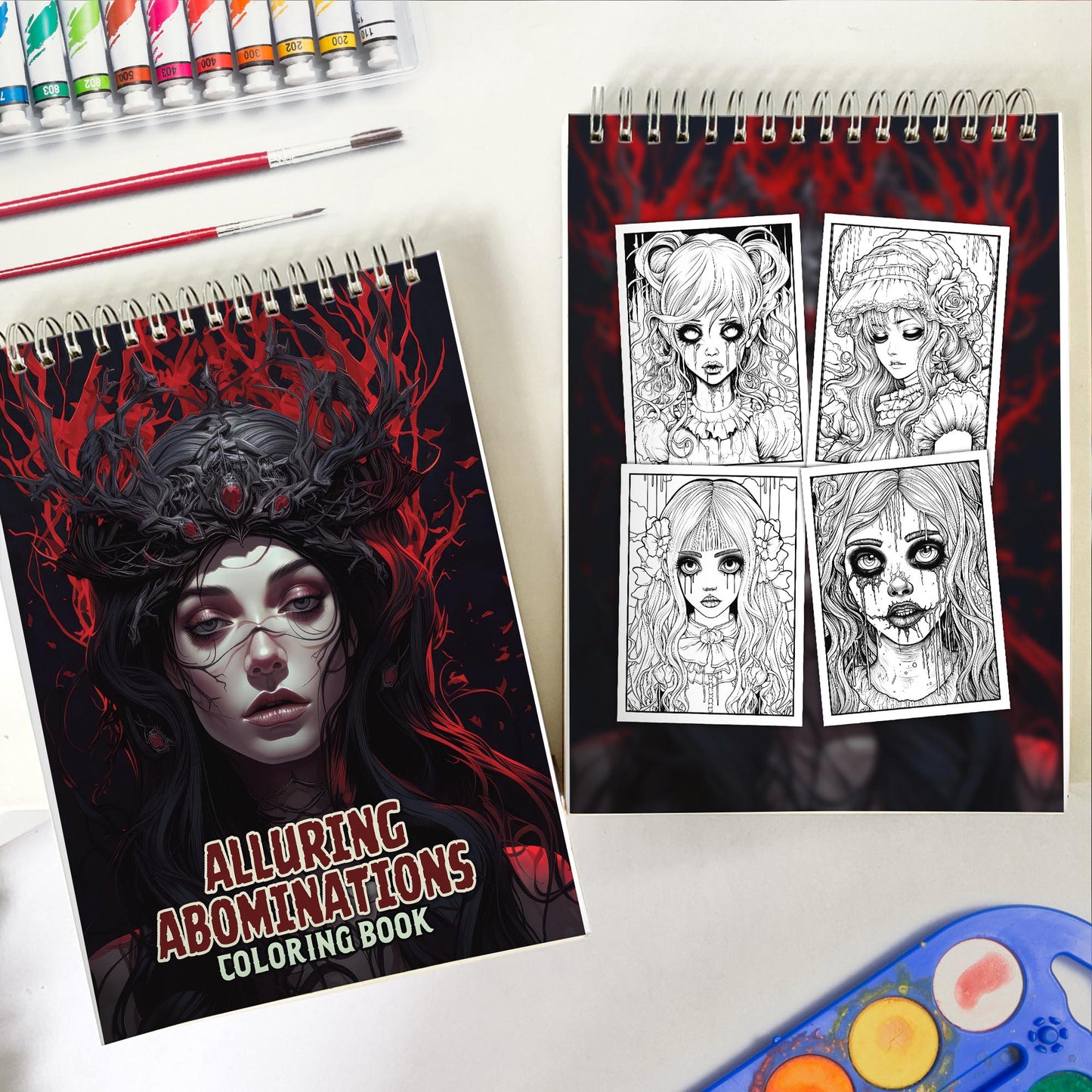 Alluring Abominations Spiral Bound Coloring Book: 30 Coloring Pages for Gothic Art Enthusiasts to Unleash Their Creative Expression