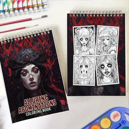Alluring Abominations Spiral Bound Coloring Book: 30 Coloring Pages for Gothic Art Enthusiasts to Unleash Their Creative Expression
