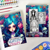 Beautiful Creepy Adult Spiral Bound Coloring Book: 30 Exquisitely Macabre Coloring Pages for Adults to Embrace the Beauty in the Dark