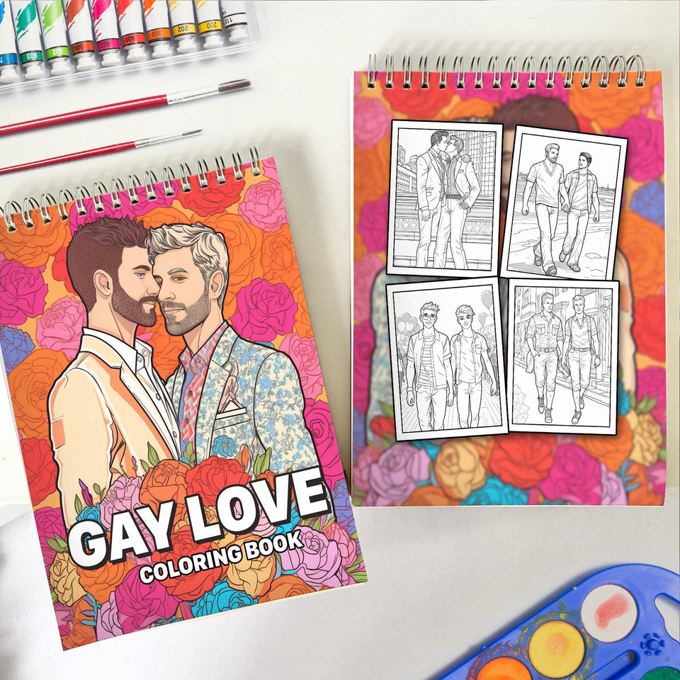 Gay Love Spiral Coloring Book: 30 Heartwarming Coloring Pages, Portraying Beautiful Moments of Love and Connection