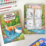 Animals In Woodland Coloring Book