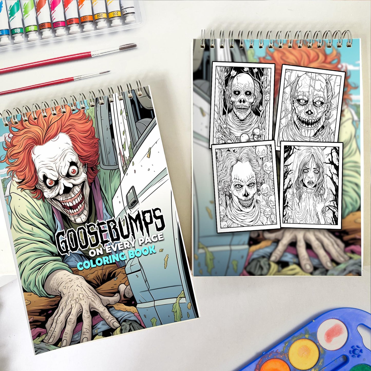 Goosebumps On Every Page Spiral Bound Coloring Book: 30 Charming Illustrations to Send Goosebumps Down Your Spine