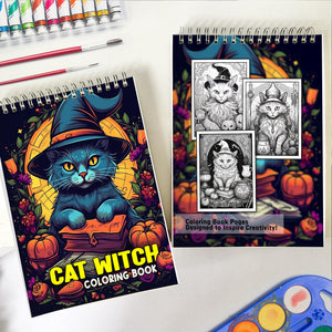 Cat Witch Spiral-Bound Coloring Book: 30 Captivating Coloring Scenes of Cat-Inspired Witchcraft