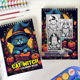 Cat Witch Spiral-Bound Coloring Book: 30 Captivating Coloring Scenes of Cat-Inspired Witchcraft