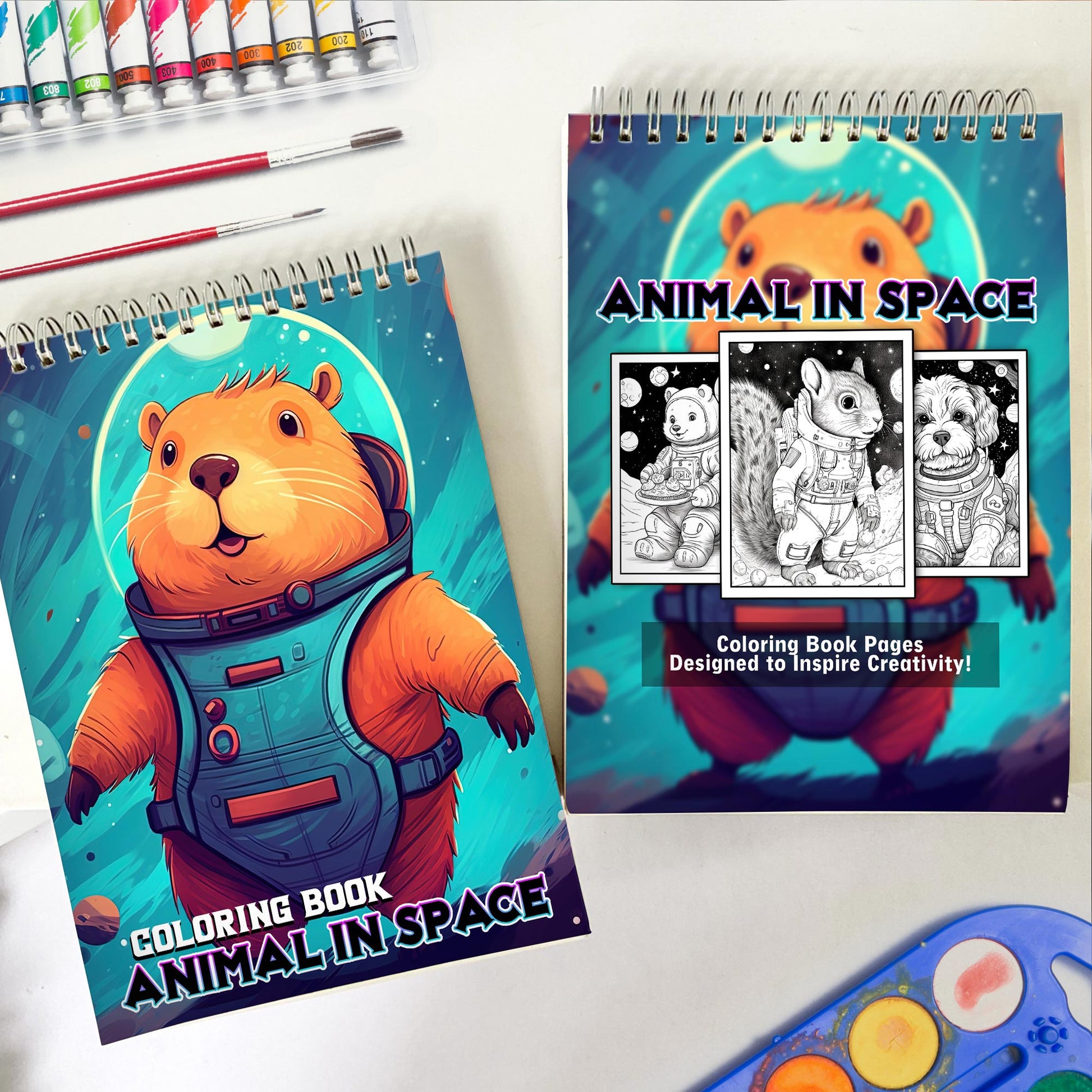 Animal In Space Coloring Book