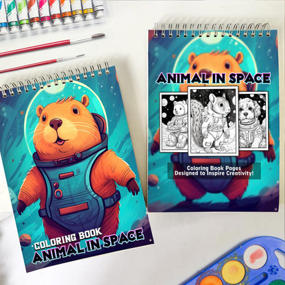 Animal In Space Coloring Book