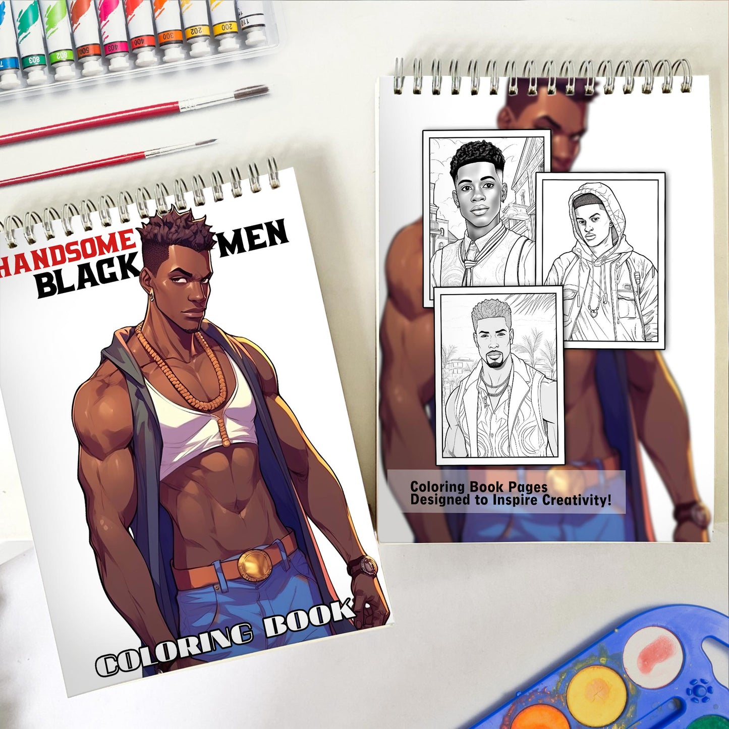 Handsome Black Men Coloring Book