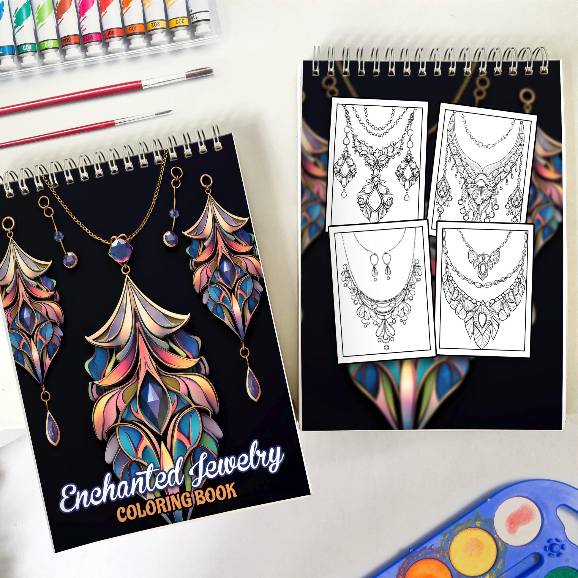 Enchanted Jewelry Spiral Bound Coloring Book: 30 Coloring Pages of Exquisite Jewelry Designs for Artistic Explorers to Admire