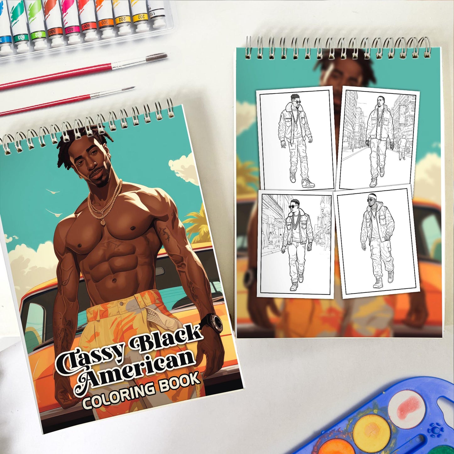 Classy Black American Spiral Bound Coloring Book: 30 Dashing Coloring Pages, Fostering Focus and Imagination while Celebrating the Classy Appeal of Black Americans