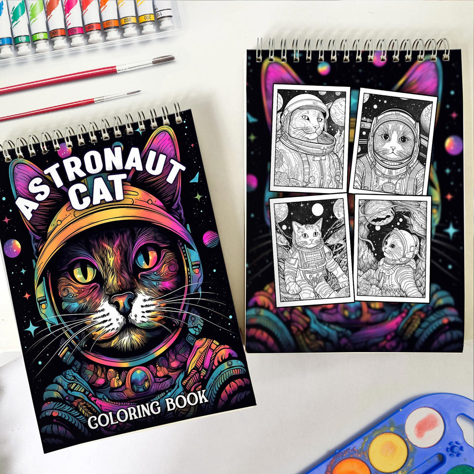 Astronaut Cat Coloring Book