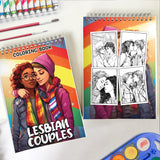 Lesbian Couples Spiral Bound Coloring Book: 30 Captivating Coloring Scenes of Adoring Lesbian Couples