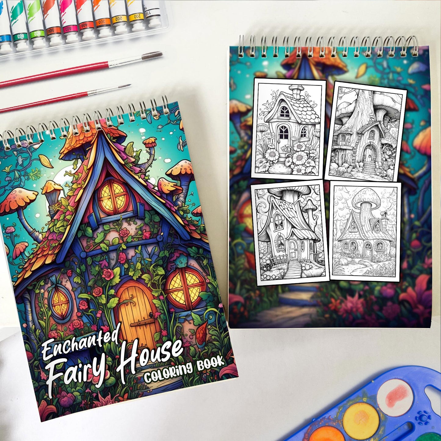 Enchanted Fairy House Coloring Book