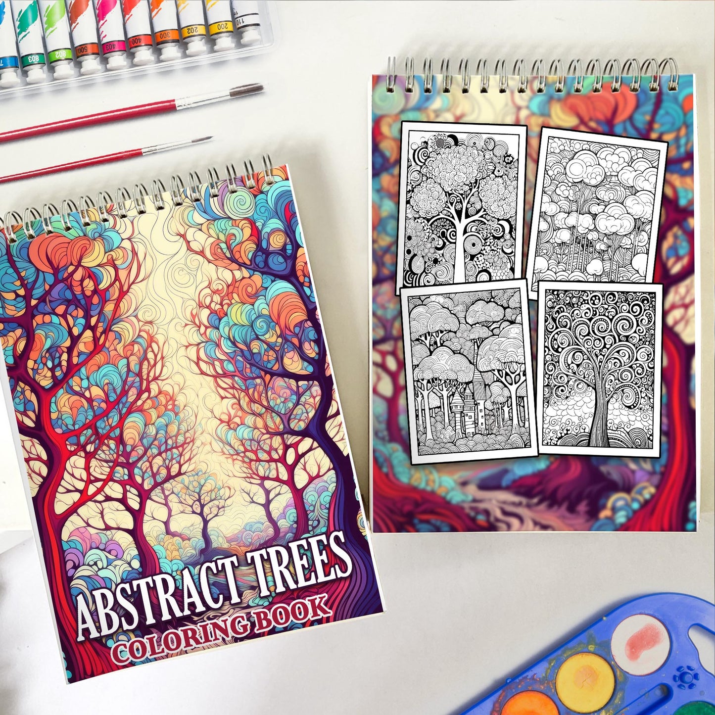 Abstract Trees Spiral Coloring Book: 30 Whimsical Abstract Trees Coloring Pages for Art Admirers to Embrace the Quirky Charm and Artistic Vibes