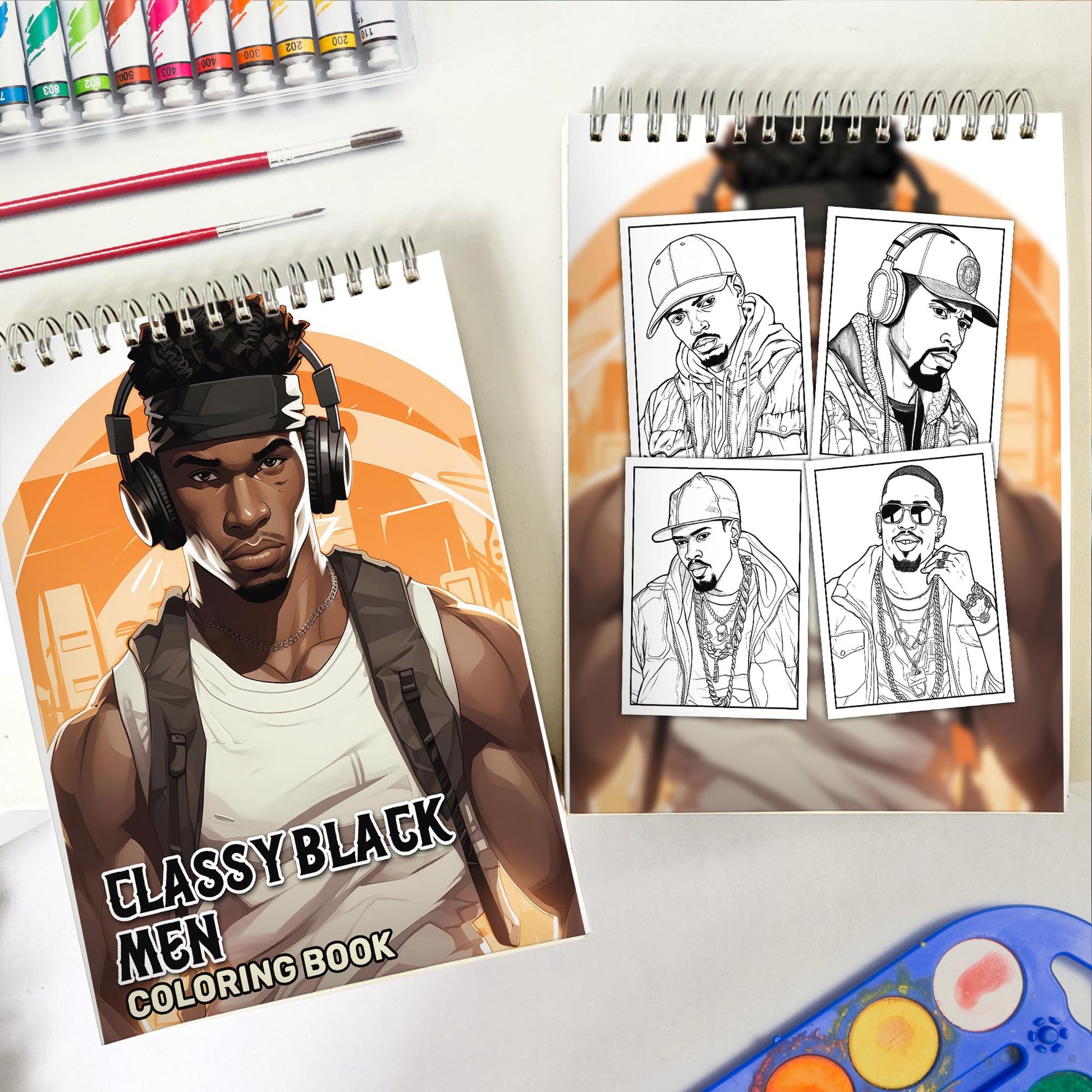 Classy Black Men Spiral Bound Coloring Book:  30 Captivating Coloring Pages of Classy Black Men for a Stylish and Artistic Journey