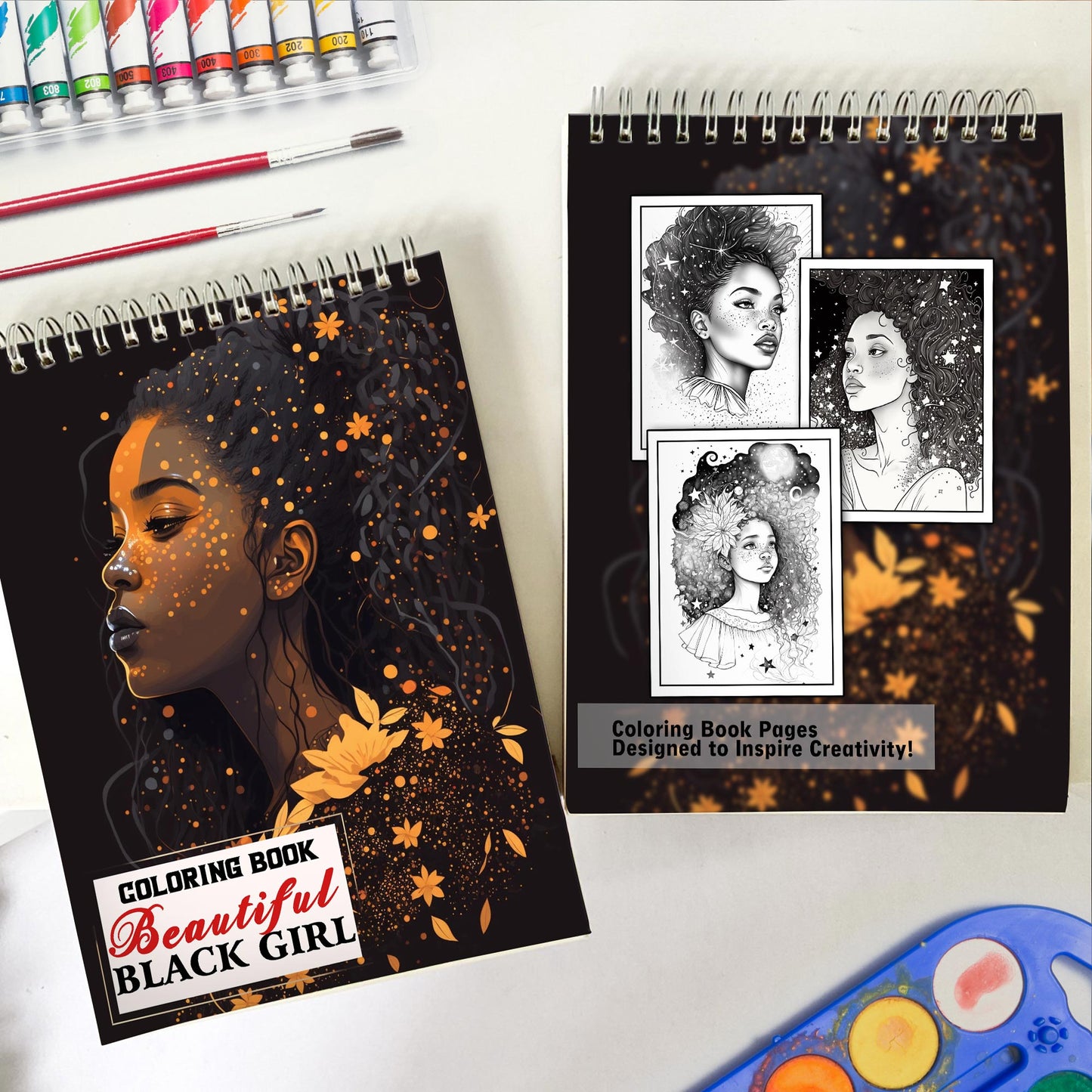 Beautiful Black Girl Spiral Coloring Book: 30 Empowering Coloring Pages, Showcasing Strong and Resilient Black Girls Embracing Their Unique Beauty
