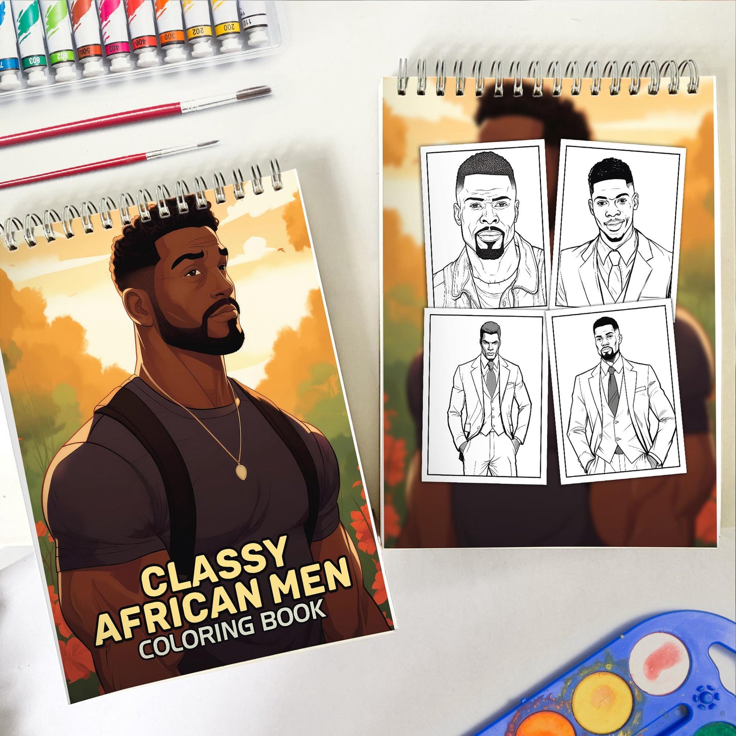 Classy African Men Spiral Bound Coloring Book: 30 Captivating Coloring Pages of Classy African Men for a Stylish and Artistic Journey