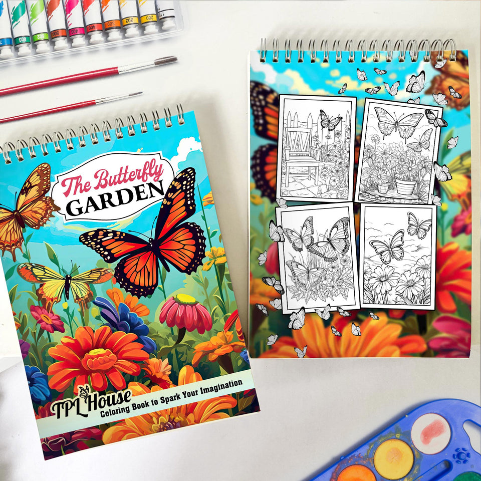 The Butterfly Garden Coloring Book: Beautiful Butterfly in The Garden Coloring Pages for Adults for Stress Relief and Relaxation