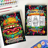 Creepy Food Spiral Coloring Book: 30 Intriguing Coloring Pages of Creepy Food, Combining Sinister Imagery with Culinary Curiosities