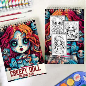 Creepy Doll Spiral Bound Coloring Book: Discover 30 Serene Coloring Pages, Inviting You to Color Dolls with a Gothic Twist and Haunting Details