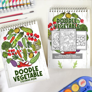 Doodle Vegetable Spiral Coloring Book: 30 Whimsical Doodle Vegetable Coloring Pages to Celebrate the Beauty of Nature's Bounty