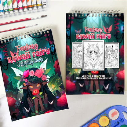 Fantasy Kawaii Fairy Coloring Book