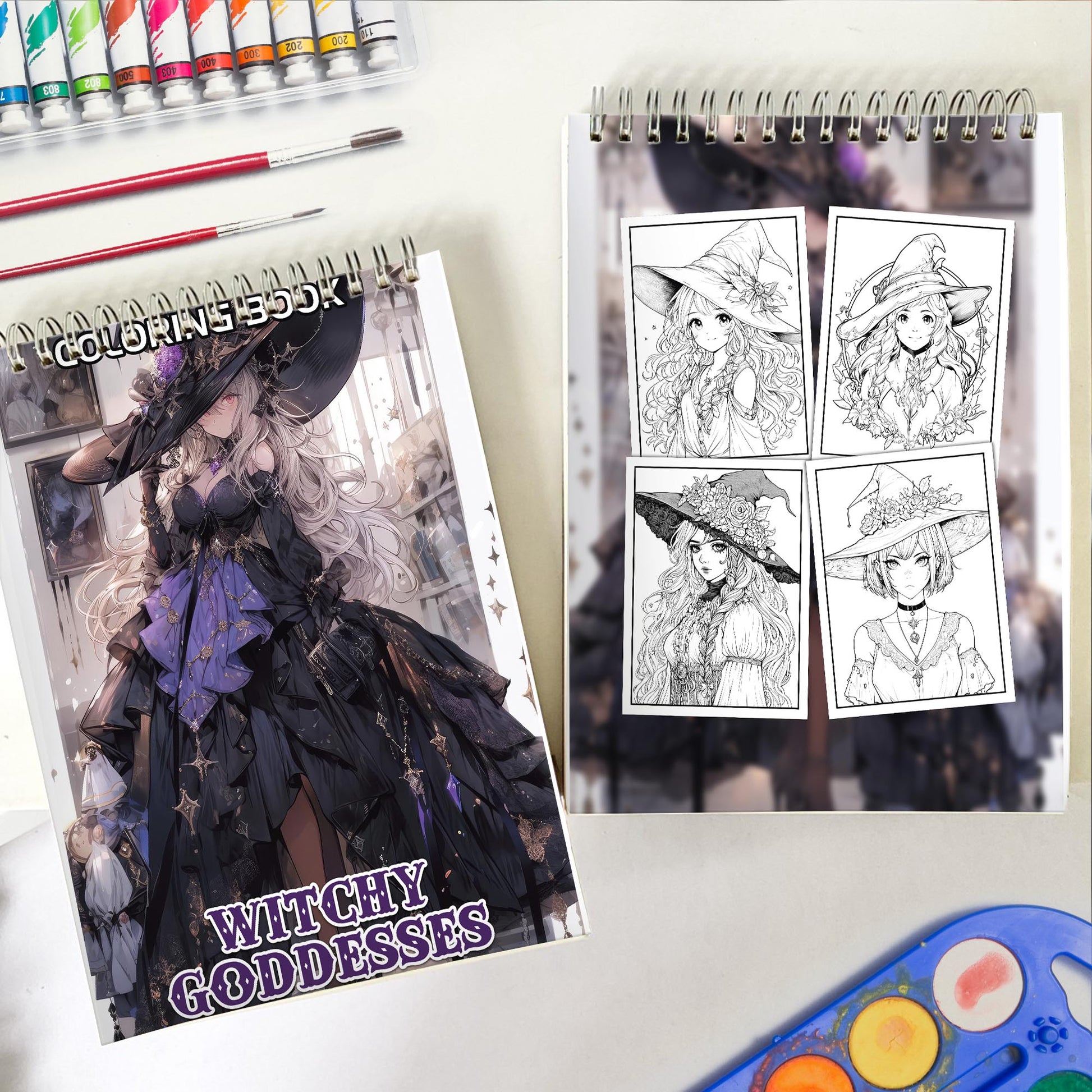 Witchy Goddesses Spiral-Bound Coloring Book: Embark on a Journey with Witchy Goddesses through 30 Captivating Coloring Pages of Modern Witches for an Artistic and Divine Adventure 