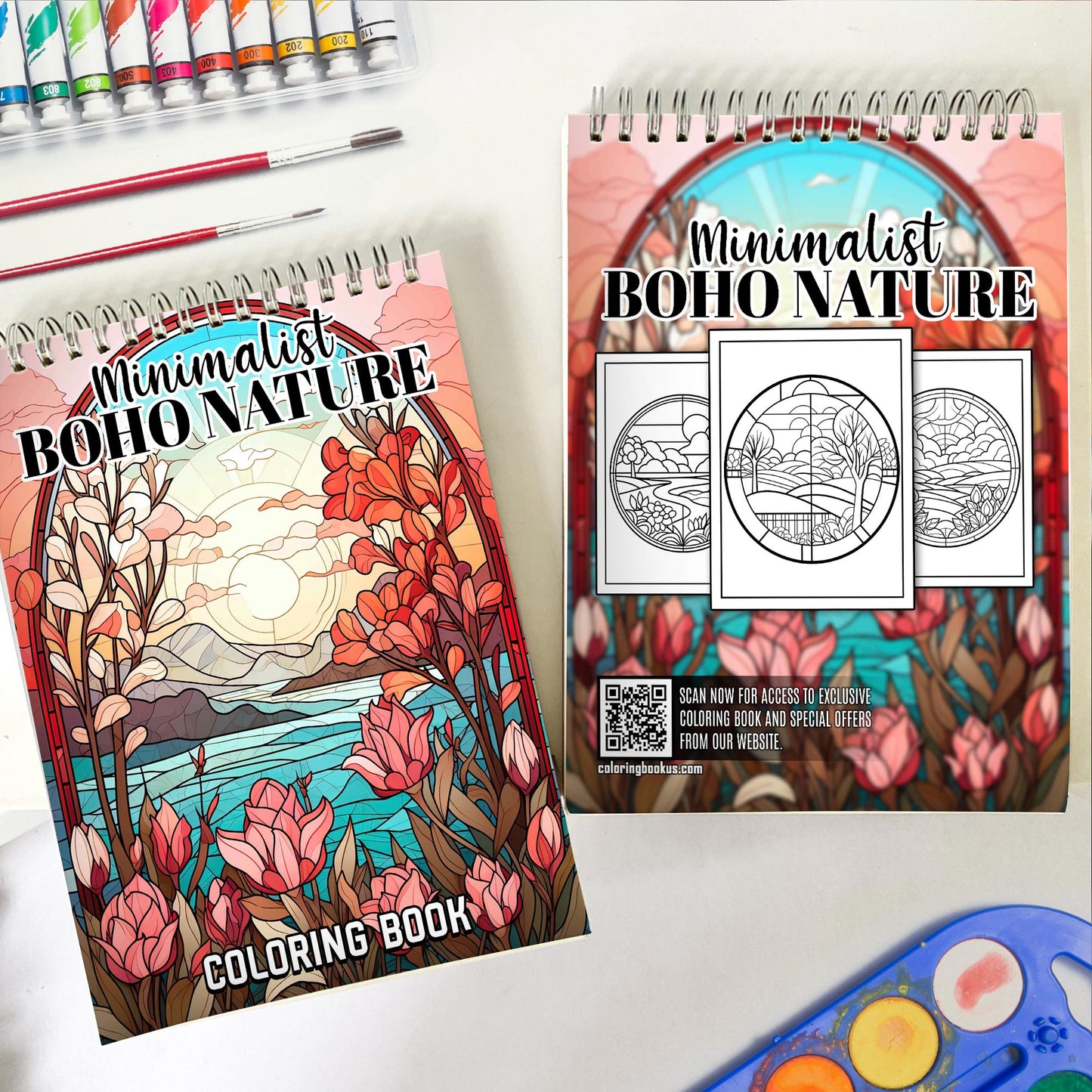 Minimalist Boho Nature Coloring Book