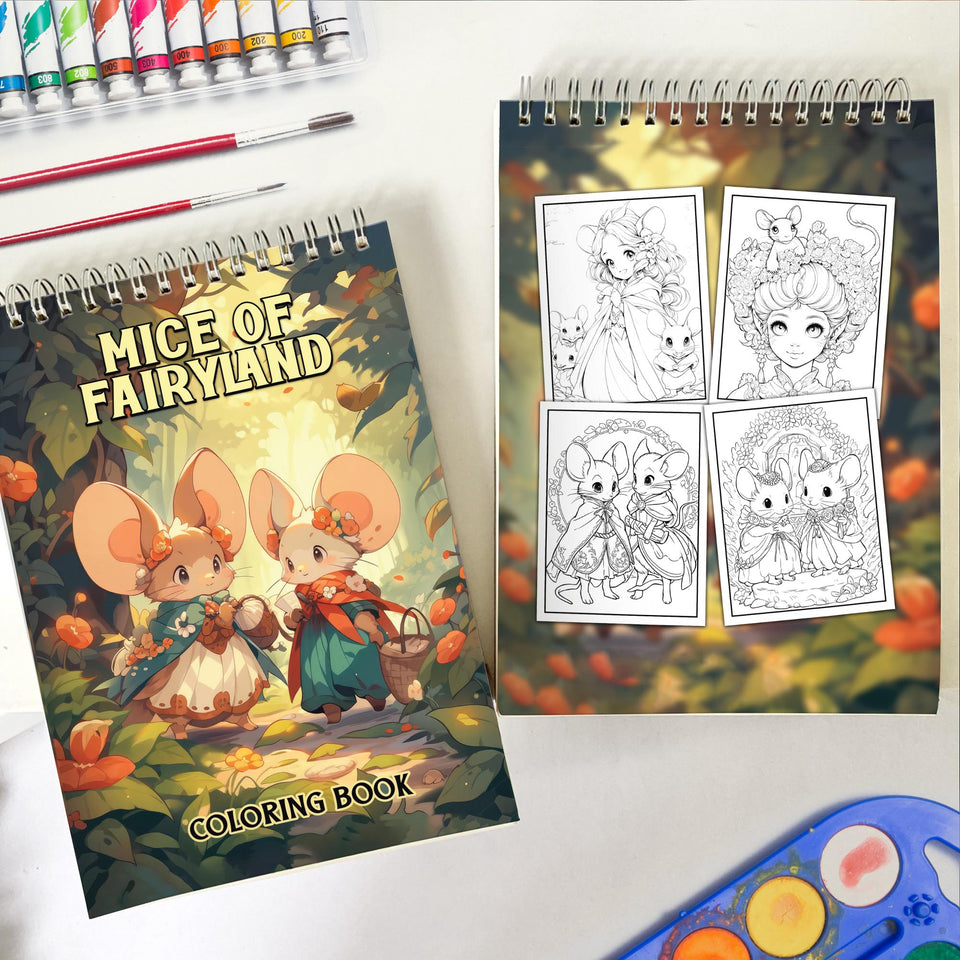 Mice of Fairyland Spiral Bound Coloring Book: 30 Enchanting Pages, Where Mice of Fairyland Come to Life