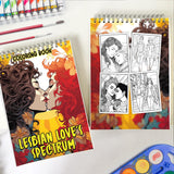 Lesbian Love's Spectrum Spiral Bound Coloring Book: 30 Charming Pages Filled with Heartfelt Moments of Lesbian Romance and Inclusivity