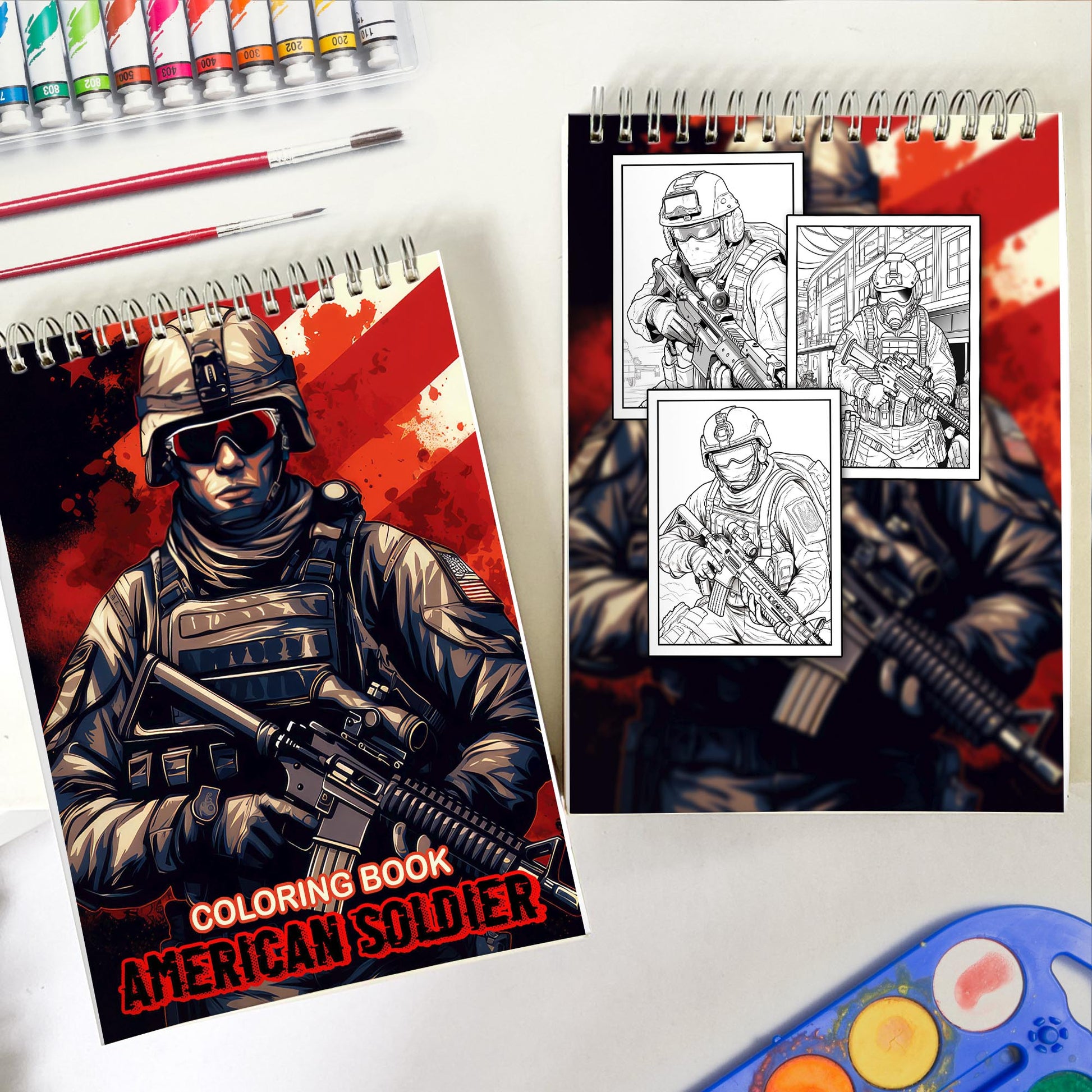 American Soldier Spiral-Bound Coloring Book: 30 Charming Coloring Pages for Coloring Enthusiasts to Embrace the Resilience and Strength of American Soldiers