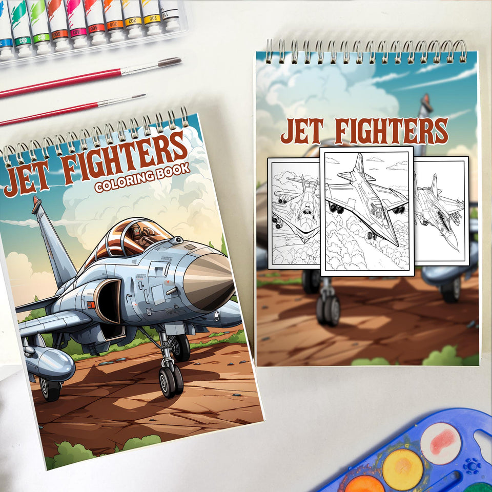 Jet Fighters Spiral Bound Coloring Book: 30 Captivating Illustrations of Fighter Jets