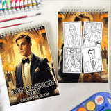 30s Fashion Boy Spiral Bound Coloring Book: 30 Fashionable Boy Coloring Pages for a Stylish and Artistic Coloring Journey