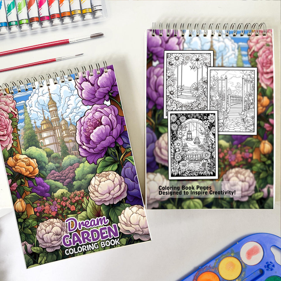 Dream Garden Spiral Coloring Book: 30 Enchanting Coloring Pages for Nature Lovers to Unleash Their Creative Expression