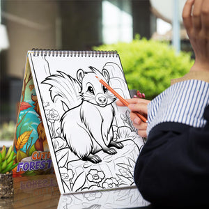 Cute Kawaii Forest Animal Spiral-Bound Coloring Book: 30 Exquisite Coloring Pages that Showcase the Adorable and Playful Creatures