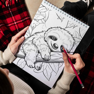 Chillout Sloth Spiral Bound Coloring Book: Unwind and find tranquility as you color your way through these adorable sloth illustrations