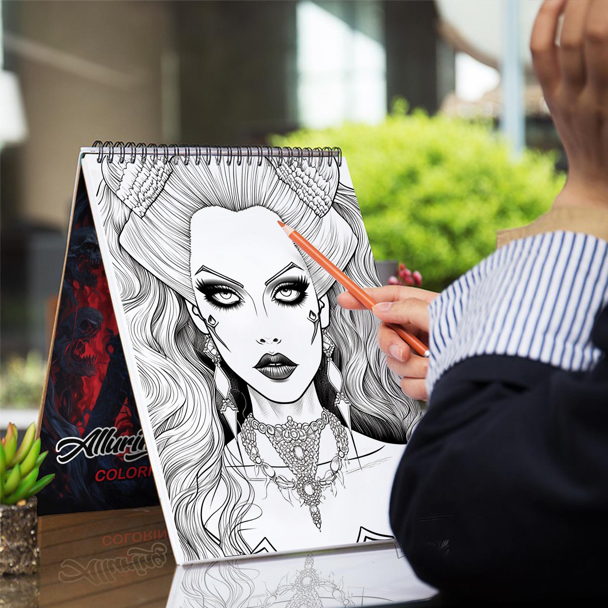 Alluring Vampire Spiral-Bound Coloring Book: 30 Captivating Coloring Pages that Combine the Alluring Vampire Coloring Book and Halloween Event