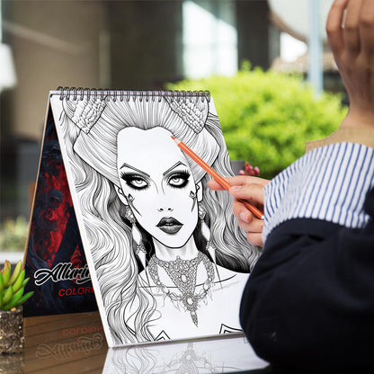 Alluring Vampire Spiral-Bound Coloring Book: 30 Captivating Coloring Pages that Combine the Alluring Vampire Coloring Book and Halloween Event