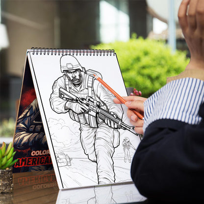 American Soldier Spiral-Bound Coloring Book: 30 Charming Coloring Pages for Coloring Enthusiasts to Embrace the Resilience and Strength of American Soldiers