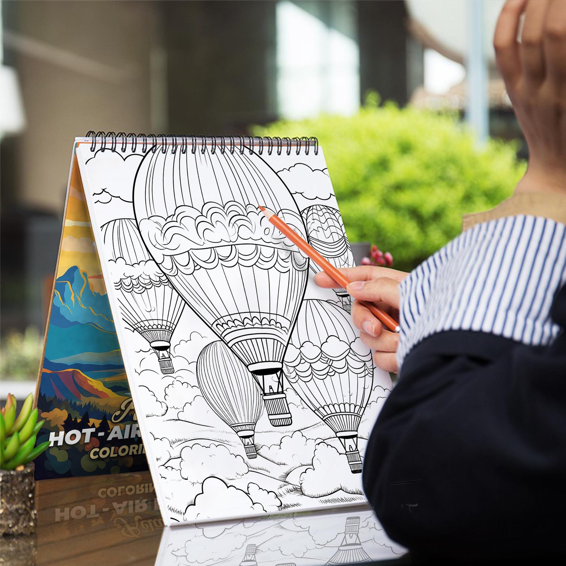 Relaxing Hot-Air Balloon Spiral-Bound Coloring Book: 30 Calming Hot-Air Balloon Designs for Mindful Moments
