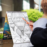 Relaxing Hot-Air Balloon Spiral-Bound Coloring Book: 30 Calming Hot-Air Balloon Designs for Mindful Moments