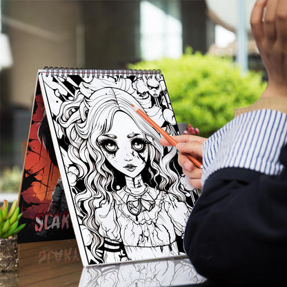Scary Doll Spiral Bound Coloring Book: 30 Exquisite Coloring Pages that Showcase the Dark and Disturbing Nature of these Eerie Figures
