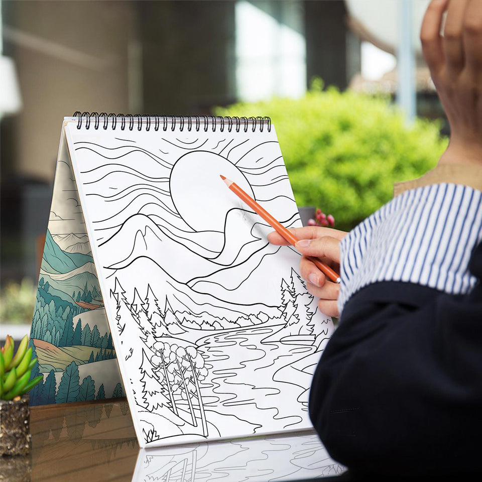 Minimalist Landscape Coloring Book: 30 Tranquil Coloring Pages for Boho Enthusiasts to Unleash Their Creative Expression