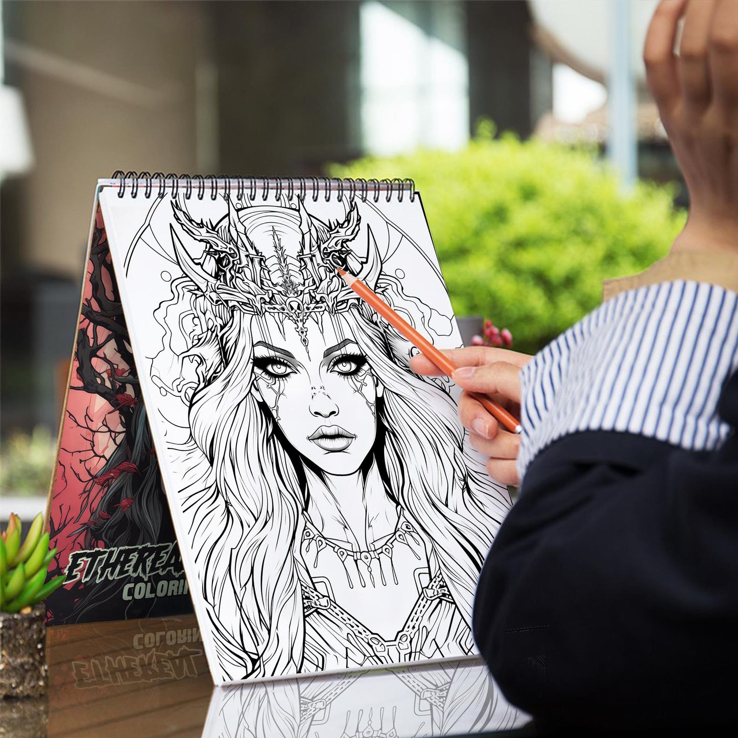 Ethereal Terrors Spiral Bound Coloring Book: 30 Coloring Pages for Gothic Art Enthusiasts to Unleash Their Creative Expression