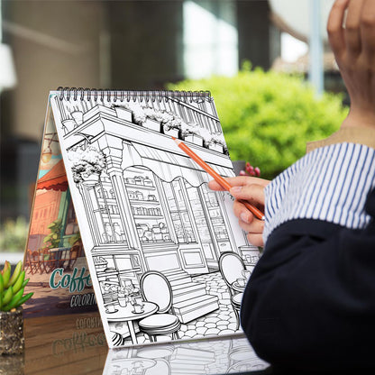 Coffee Shop Spiral Coloring Book: Immerse Yourself in the Cozy Cafe Atmosphere with 30 Captivating Coloring Pages
