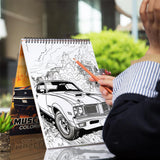 Muscle Cars Spiral Coloring Book: 30 Mesmerizing Coloring Pages that Showcase the Intricate Details and Ferocious Beauty of these Speed Machines