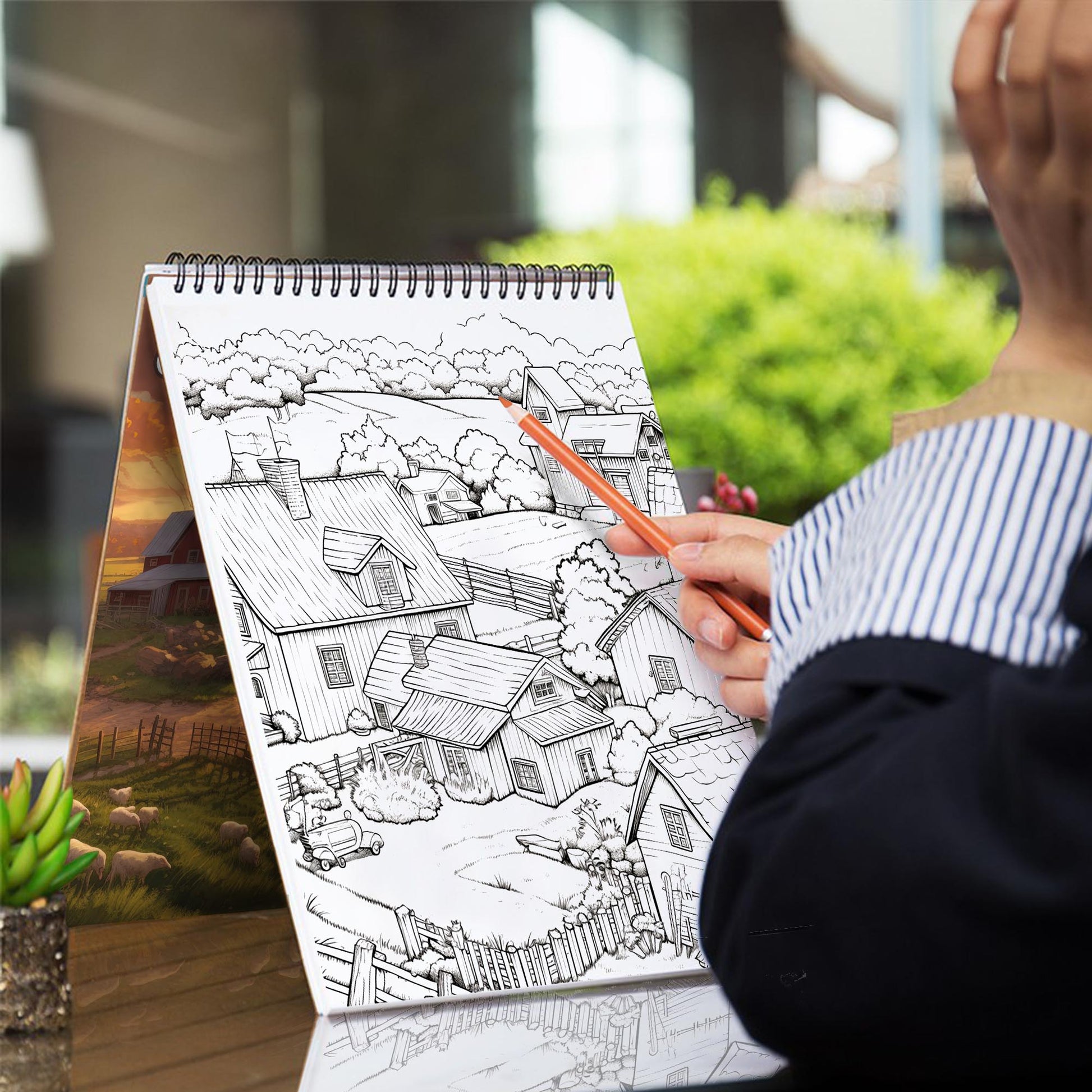 Countryside Life Spiral Coloring Book: 30 Exquisite Coloring Pages that Showcase the Scenic Landscapes and Charming Elements of Rural Life