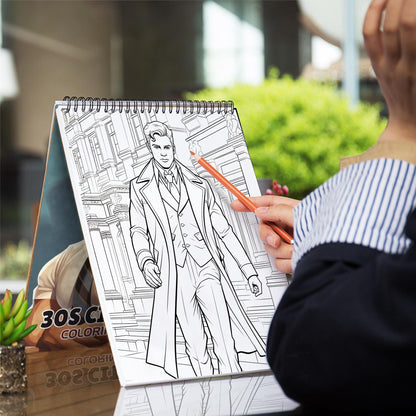 30s City Boy Spiral Bound Coloring Book: 30 City Boy Coloring Pages for a Stylish and Artistic Coloring Adventure