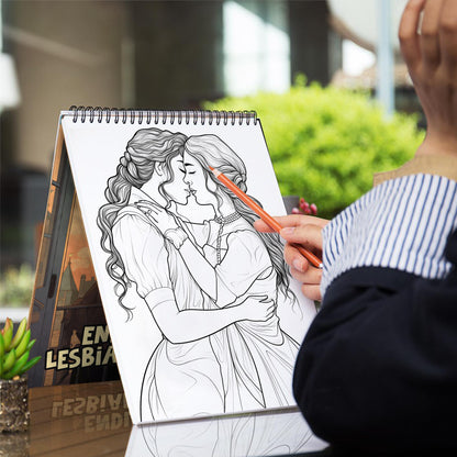 Endless Lesbian Love Spiral Bound Coloring Book: 30 Charming Pages Filled with Timeless Moments of Lesbian Love