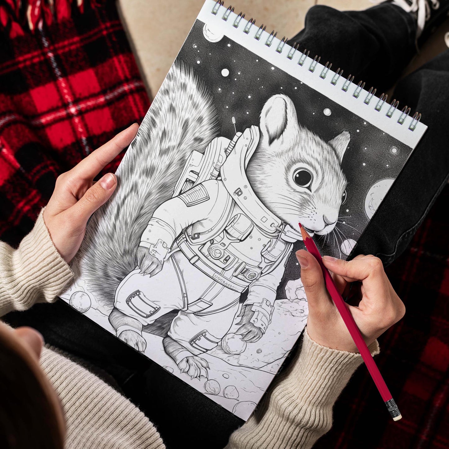 Animal In Space Spiral Coloring Book: 30 Animals in Space for Astronomical Coloring Adventures