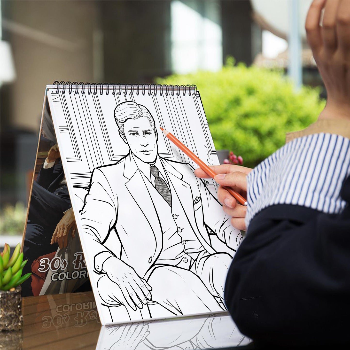 30s Retro Men Spiral Bound Coloring Book: 30 Enchanting Coloring Pages, Unleashing Your Creativity in the World of 1930s Retro Men